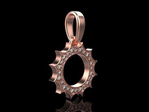 Round sun pendant model 625 3D Print Model