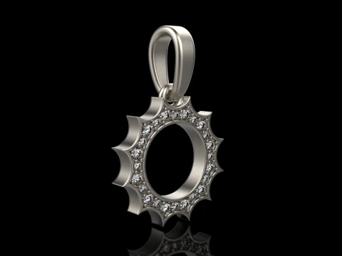 Round sun pendant model 625 3D Print Model