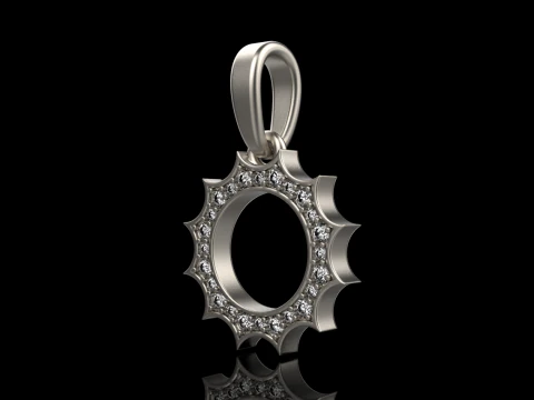 Round sun pendant model 625 3D Print Model