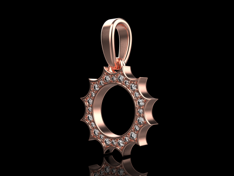 Round sun pendant model 625 3D Print Model