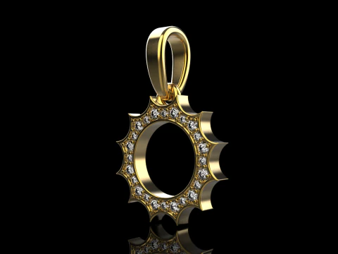 Round sun pendant model 625 3D Print Model