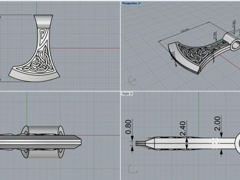 Axe pendant model 623 3D Print Model