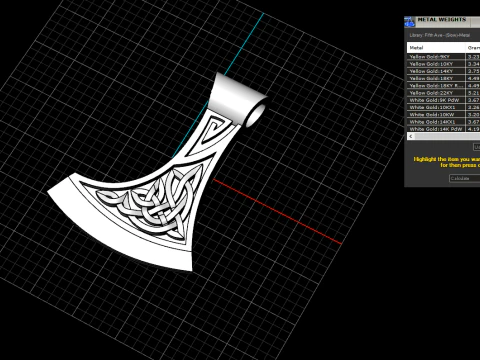 Axe pendant model 623 3D Print Model