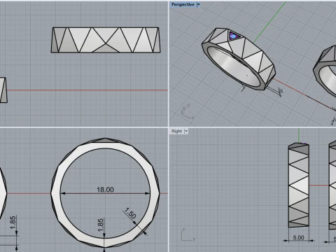 Wedding ring model 622 3D Print Model