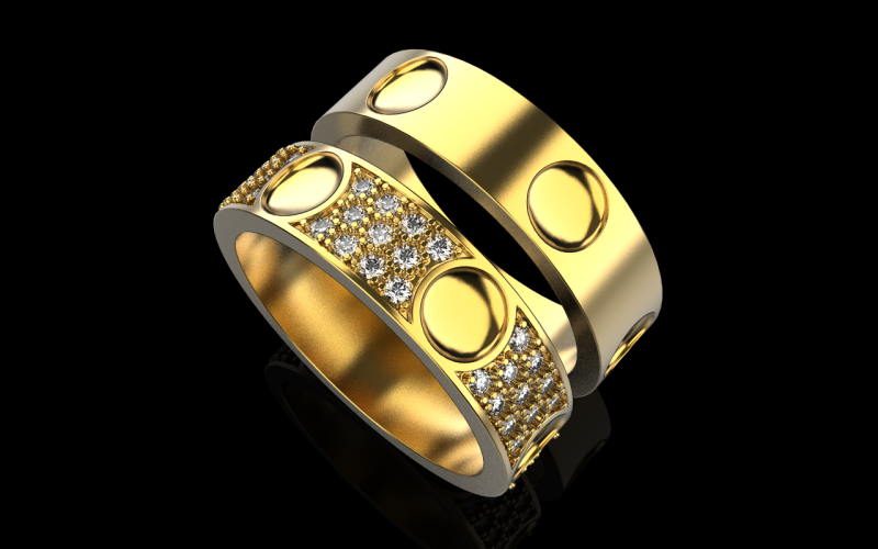 Wedding rings model 621 3D Print Model .c4d .max .obj .3ds .fbx .stl .blend
