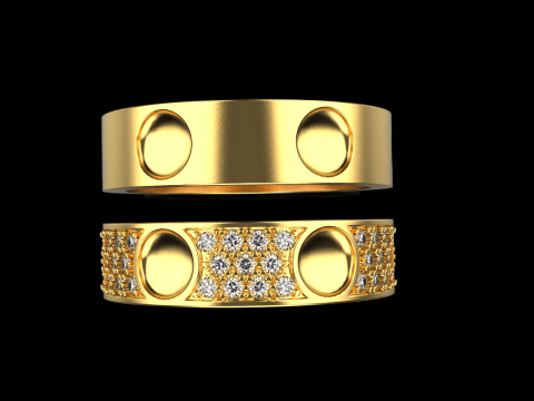 Wedding rings model 621 3D Print Model