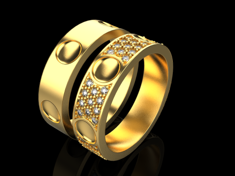 Wedding rings model 621 3D Print Model