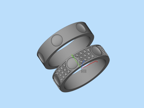Wedding rings model 621 3D Print Model