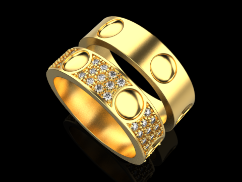 Wedding rings model 621 3D Print Model