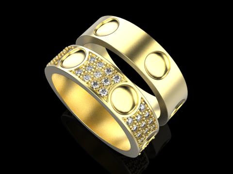 Wedding rings model 621 3D Print Model