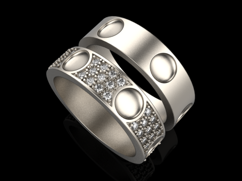 Wedding rings model 621 3D Print Model