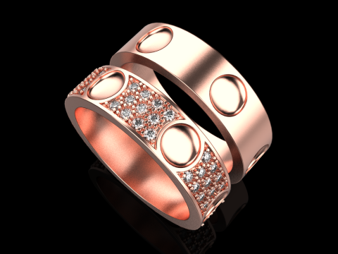 Wedding rings model 621 3D Print Model