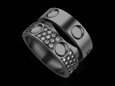 Wedding rings model 621 3D Print Model