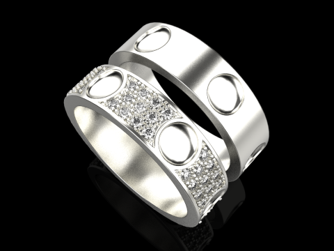 Wedding rings model 621 3D Print Model