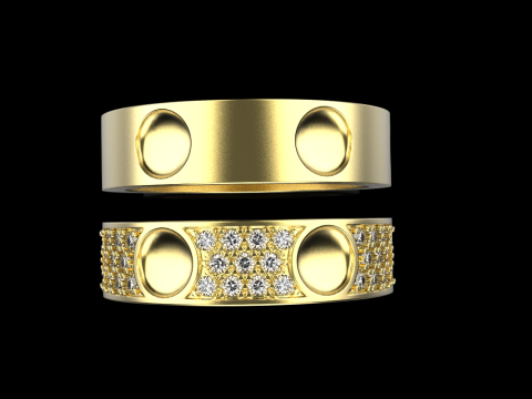 Wedding rings model 621 3D Print Model