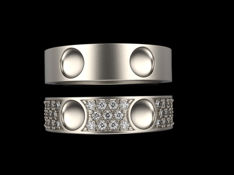 Wedding rings model 621 3D Print Model