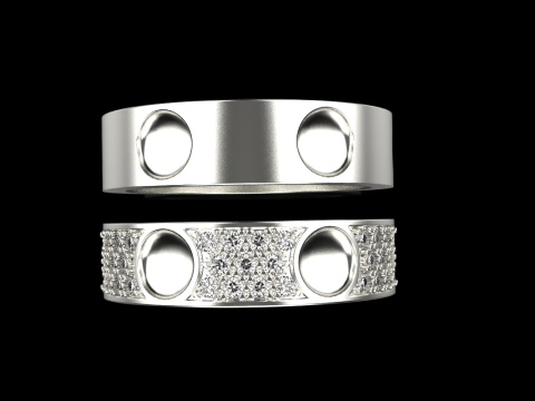Wedding rings model 621 3D Print Model