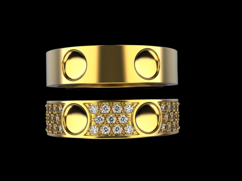 Wedding rings model 621 3D Print Model