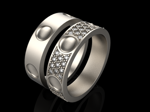 Wedding rings model 621 3D Print Model