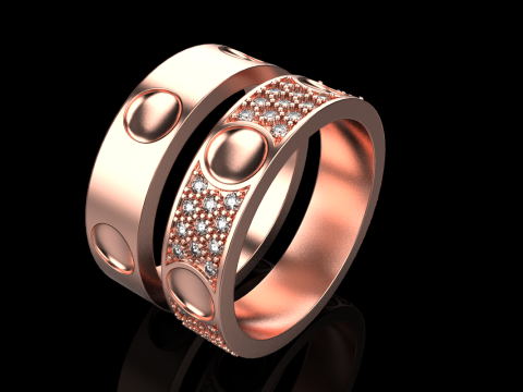 Wedding rings model 621 3D Print Model