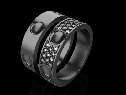 Wedding rings model 621 3D Print Model