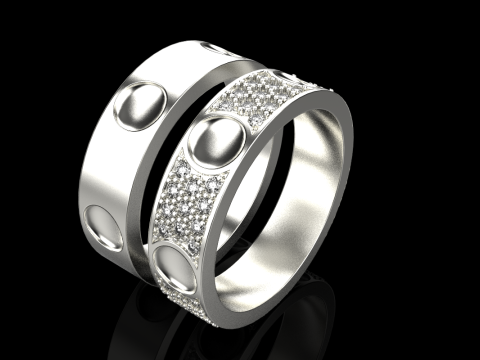 Wedding rings model 621 3D Print Model
