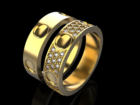 Wedding rings model 621 3D Print Model
