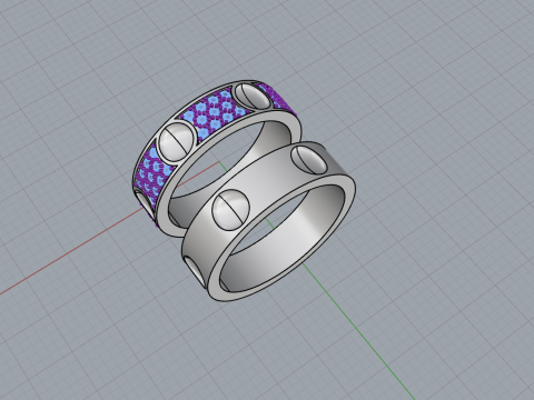 Wedding rings model 621 3D Print Model