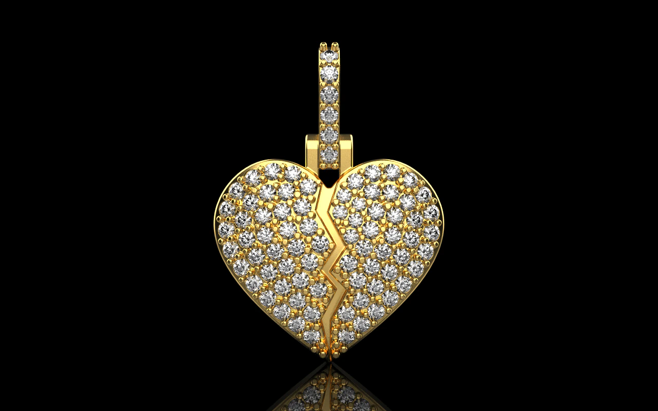 Heart pendant model 620 3D Print Model .c4d .max .obj .3ds .fbx .stl .blend 