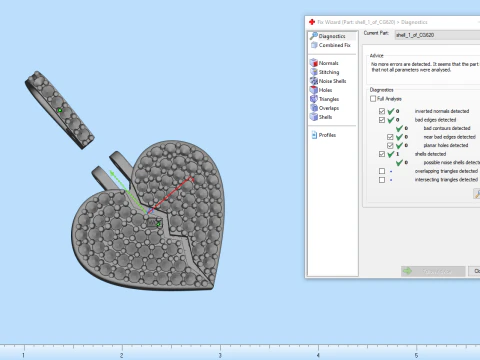 Heart pendant model 620 3D Print Model