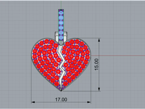 Heart pendant model 620 3D Print Model