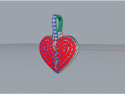 Heart pendant model 620 3D Print Model