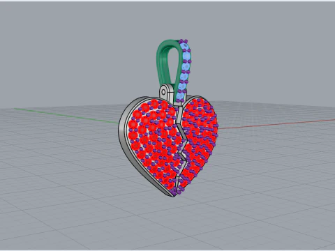Heart pendant model 620 3D Print Model