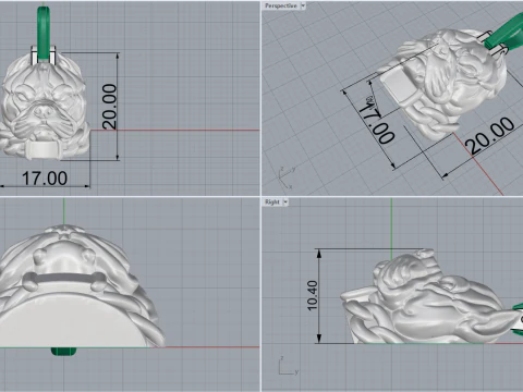 Pitbull pendant model 619 3D Print Model
