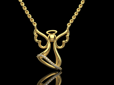 Pendentif ange mod&egrave;le 618 Modèles 3D en vedette