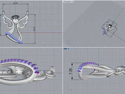 Angel pendant model 618 3D Print Model