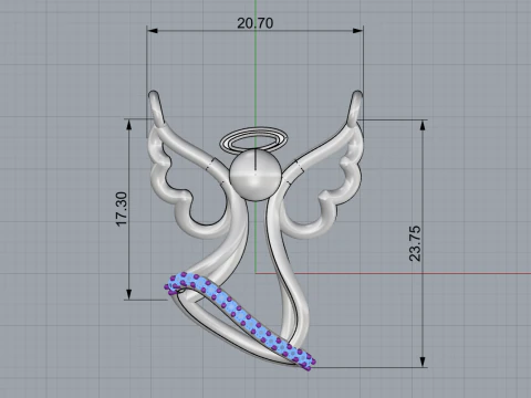 Angel pendant model 618 3D Print Model