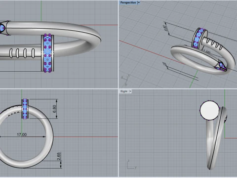 Wedding ring model 617 3D Print Model