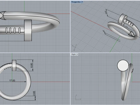 Wedding ring model 616 3D Print Model