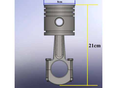 Printable Piston and connecting rod 3D Model