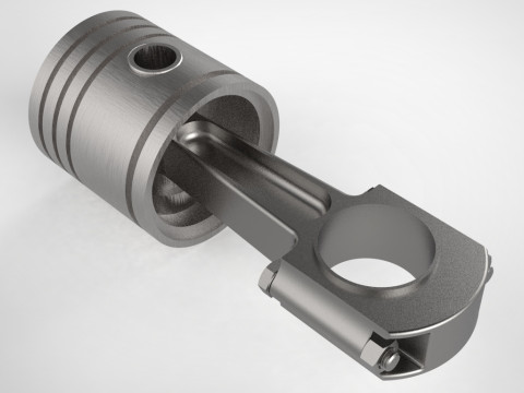 Printable Piston and connecting rod Modello 3D