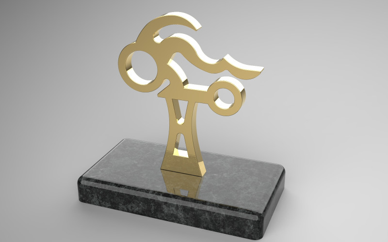 Printable Motorcycle Trophy 3D Print Model .c4d .max .obj .3ds .fbx .stl .blend 