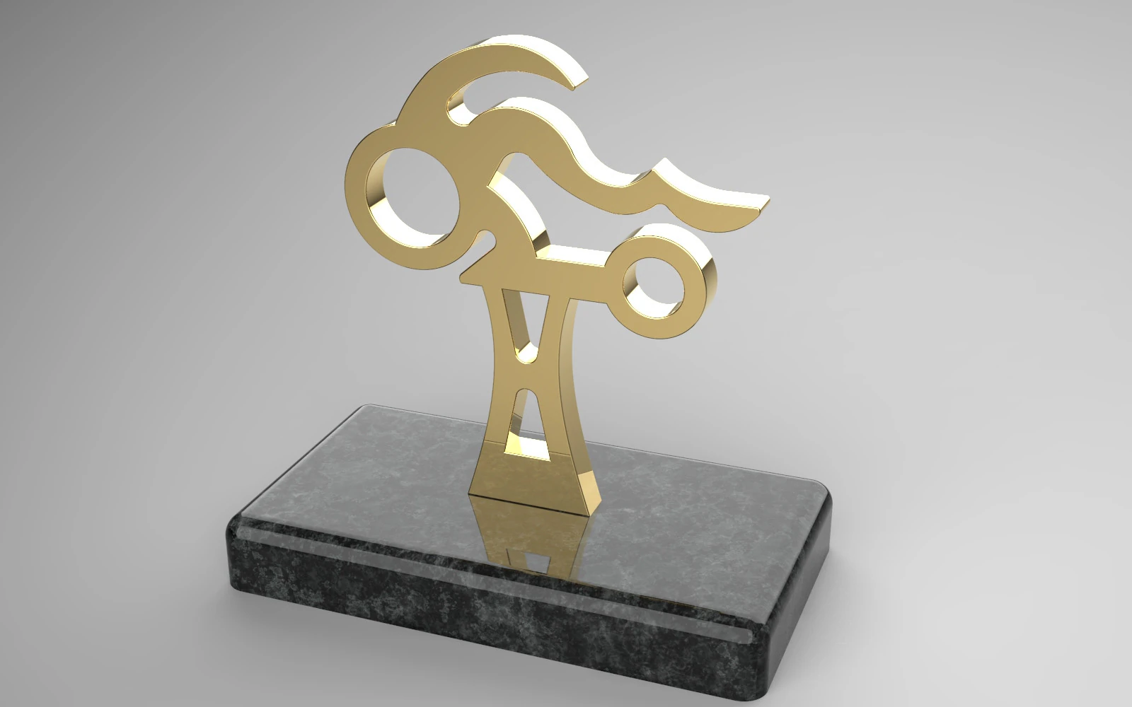 Printable Motorcycle Trophy 3D Print Model .c4d .max .obj .3ds .fbx .stl .blend 