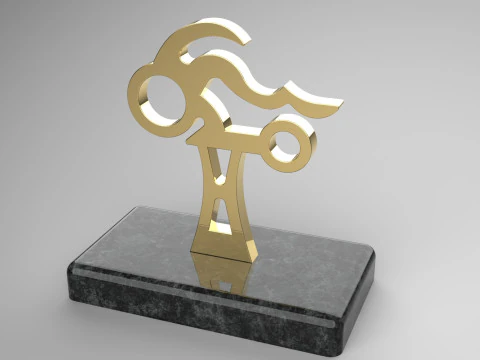 Druckbare Motorrad-Troph&auml;e 3D Druckmodell