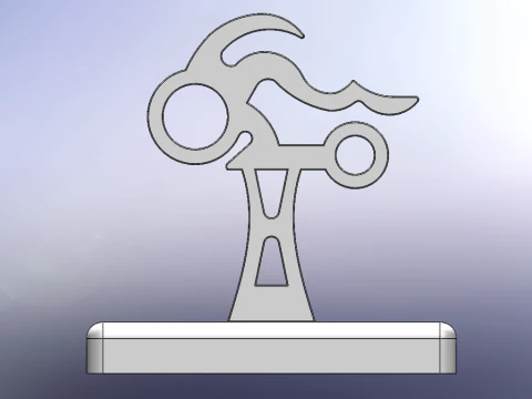 Printable Motorcycle Trophy 3D Print Model