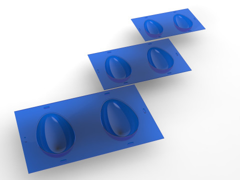 3 Easter egg molds 3D-Druckmodell