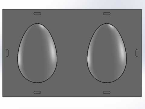 3 Easter egg molds 3D-Druckmodell