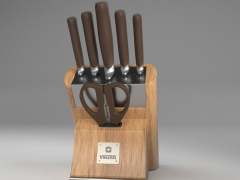 A set of knives 3D 模型