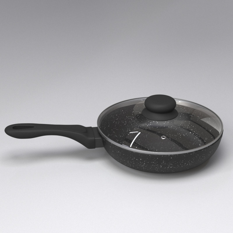 Frying pan 26cm 3D Modell .c4d .max .obj .3ds .fbx .stl .blend