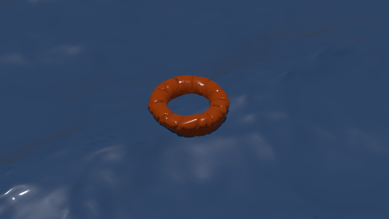 Inflatable ring on water 3D Model .c4d .max .obj .3ds .fbx .stl .blend 